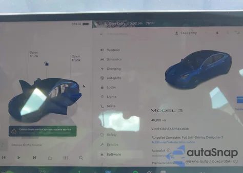 2023 Tesla Model 3 Rear-Wheel Drive из США, поврежденный, VIN 5YJ3E1EA8PF434636